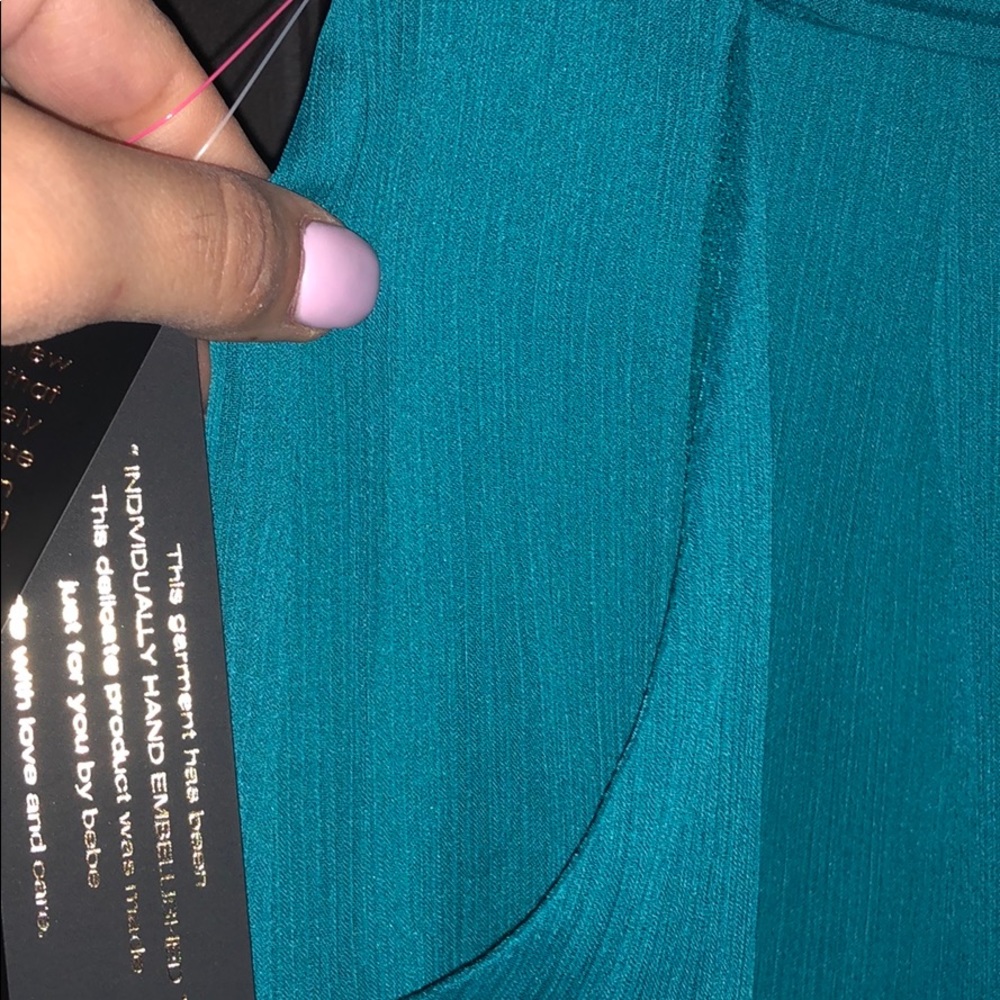 Bebe halter romper in teal color NEW SIZE 8 - Picture 3 of 6